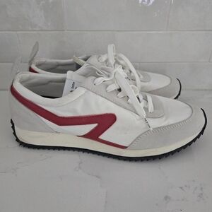 Rag & Bone Retro Runner Sneaker Casual Lace-Up Off White Red Size 42